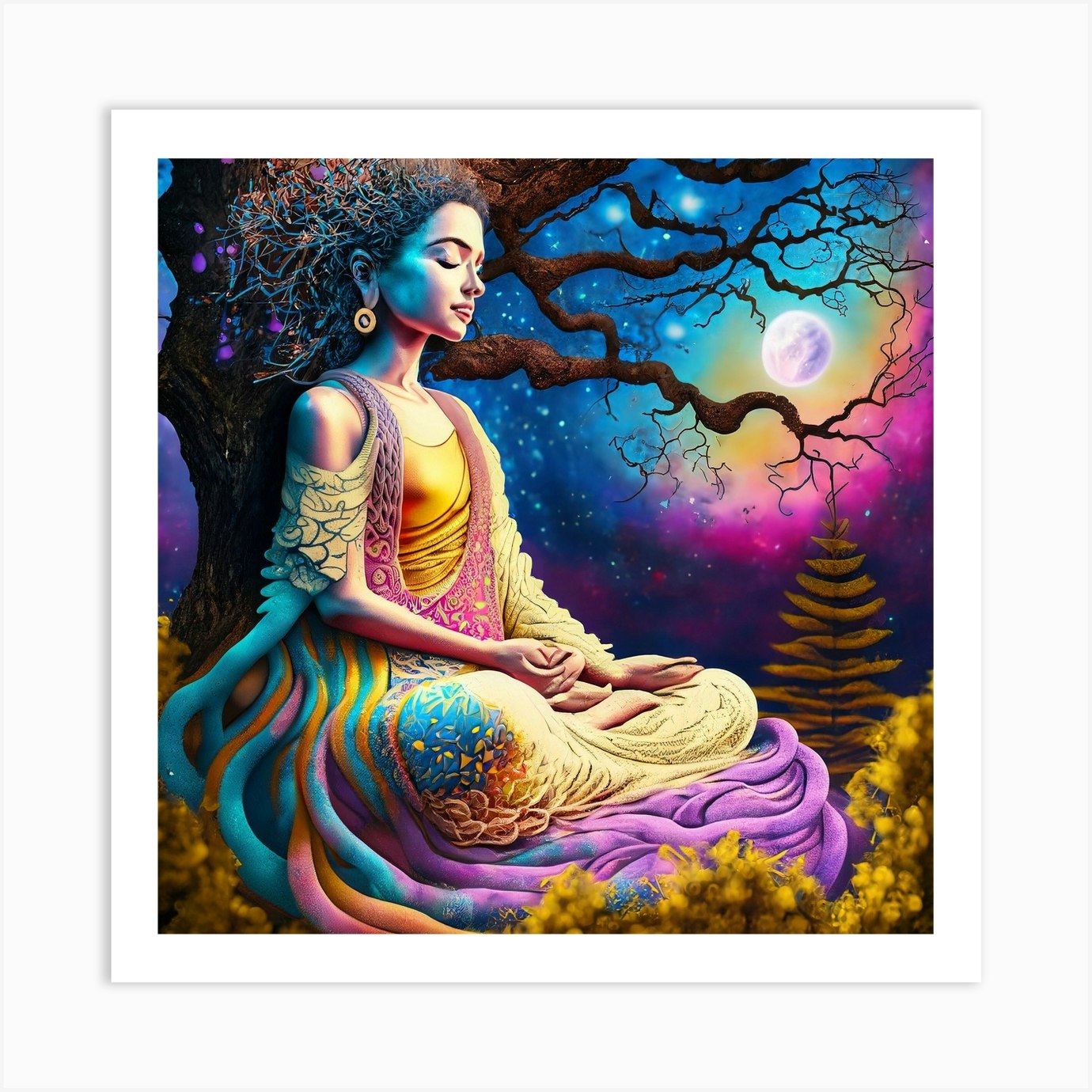 Buddha meditation printed canvas - Fineartsfrance