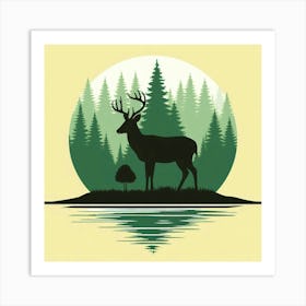 Deer silhouette 3 Art Print