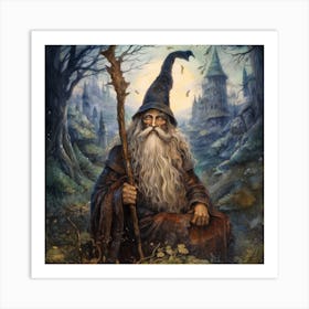 A Wizard Of The Magic Forest Called Bortheg Art Print