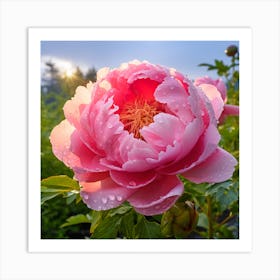 Pink Peony Flower Art Print