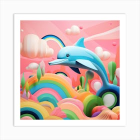 Dolphin In The Sky Art Print