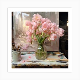 Pink Daffodils Art Print