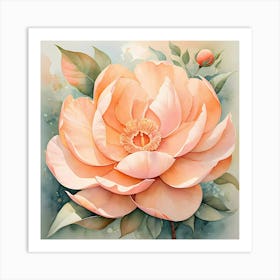 Peach Peony Art Print