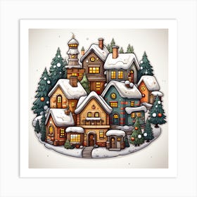 Christmas Village 1 Art Print