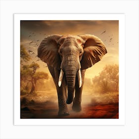 African Elephant Art Print