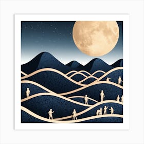 People On The Moon Art Print