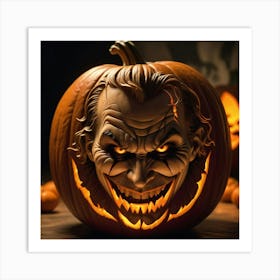 Joker Pumpkin Carving 11 Art Print