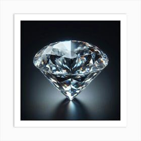 Diamond On A Black Background Art Print