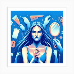 Illustration Of A Woman Art Print