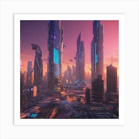 Futuristic Cityscape 202 Art Print