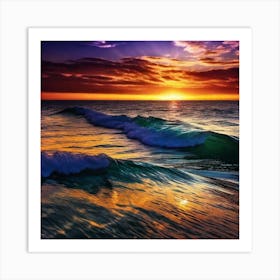 Sunset Over The Ocean 121 Art Print