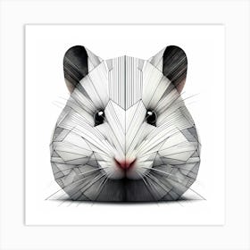 Hamster -. Abstract Line Art Illustration 273 Art Print