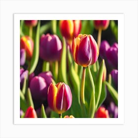 Colorful Tulips Art Print