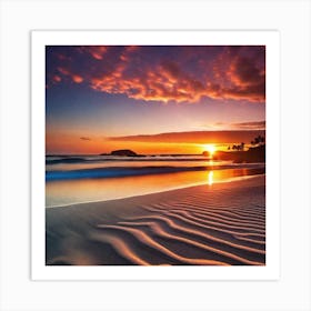 Sunset On The Beach 257 Art Print