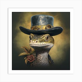 Steampunk Lizard Art Print