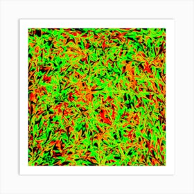 Red And Green Pattern On A Black Background Art Print