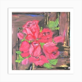 Img 5746 Red roses, acrylic Art Print