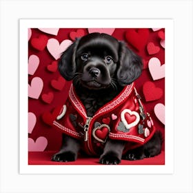 Valentine'S Day Puppy 1 Art Print