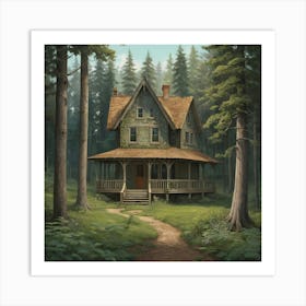 House In The Woods Art Print 3 Art Print