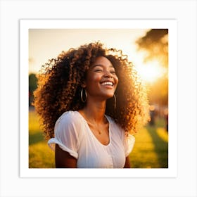 Afro-American Woman Smiling 2 Art Print