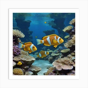 A Vibrant Underwater Ecosystem Clownfish Art Print