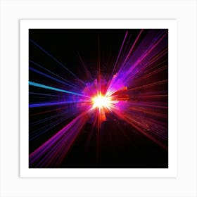 Laser Explosion Glitch Art 6 Art Print