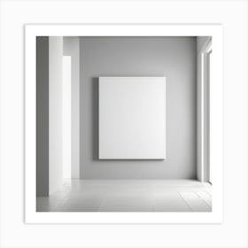 Blank Canvas In Empty Room Art Print