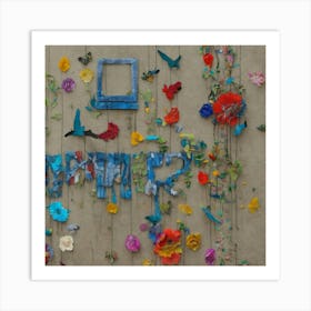 Flowers On A Wall Art Print