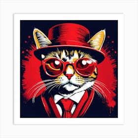 Cat In A Top Hat Art Print