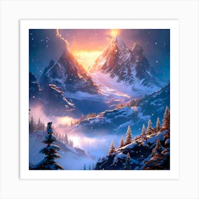 Snowy Mountains Art Print