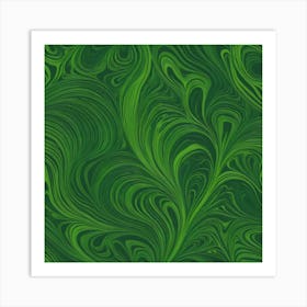 Green Swirls Art Print