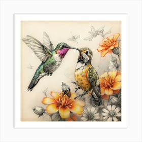 Hummingbirds 6 Art Print