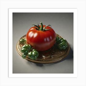 Tomato On A Plate 1 Art Print