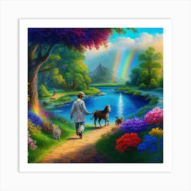 Rainbow In The Garden Art Print