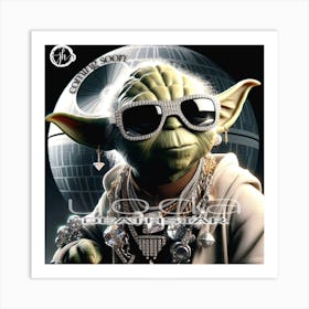 Yoda Deathstar Art Print