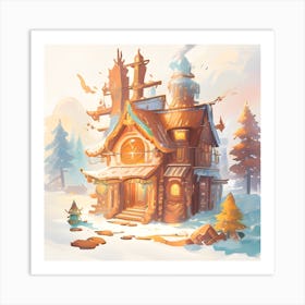 Winter House Art Print