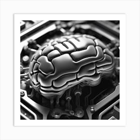 Brain On Circuit Board 21 Art Print