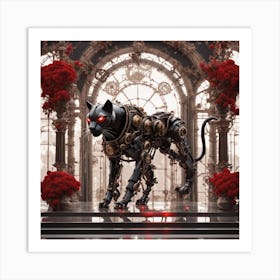 Steampunk panther Art Print