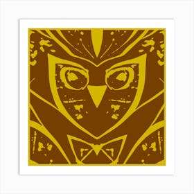 Abstract Owl Caramel Latte Art Print