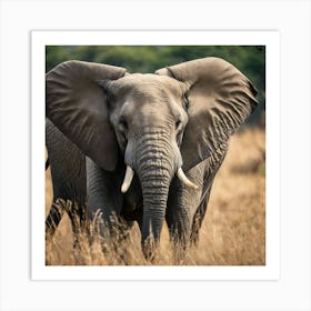 Elephant In The Grass 1 Art Print