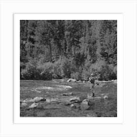 Untitled Photo, Possibly Related To Custer County, Idaho, Fishing In The Salmon River By Russell Lee 1 Art Print