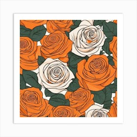 Orange Roses 4 Art Print