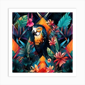 Tropical Parrot Art Print