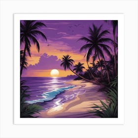 Sunset At The Beach Art Print