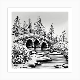 Bridge Over A Stream 1 Art Print