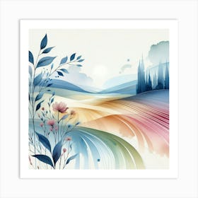 Watercolor Landscape Painting 40 Art Print