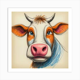 Cow Head Art Print