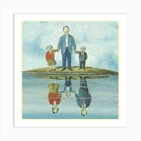 Family On An Island Art Print