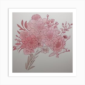 Pink Floral Art Print