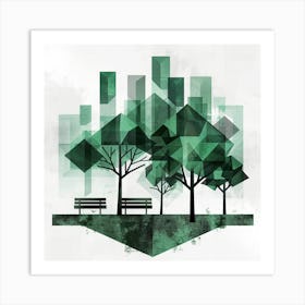 Tree And City Art Print